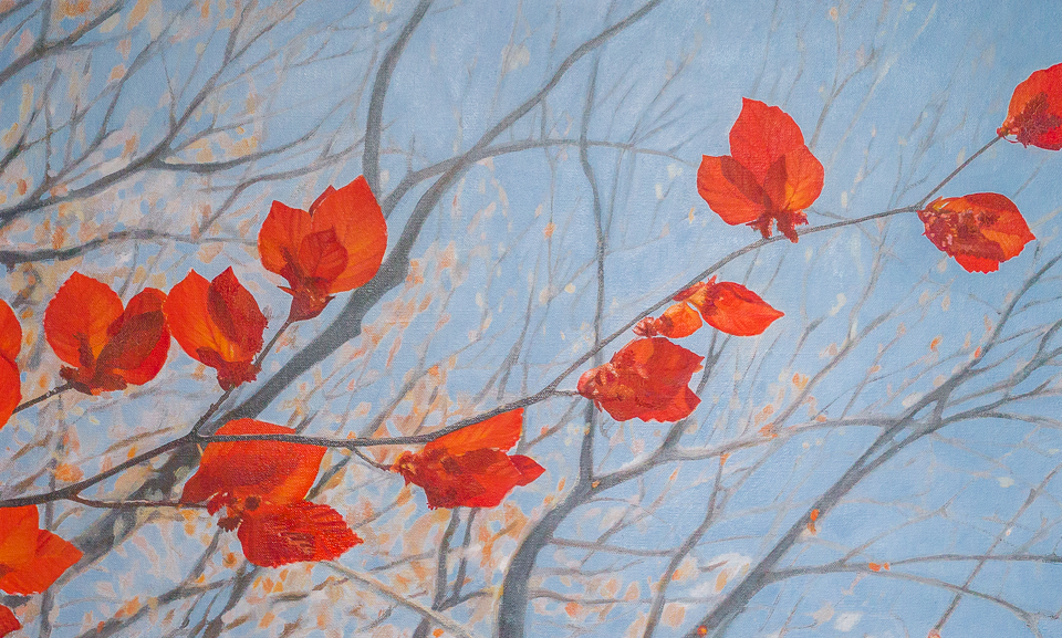 Roter Buchenzweig